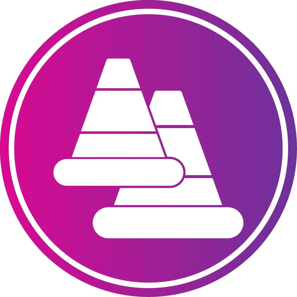 Traffic Cone Glyph Gradient Circle Icon vector