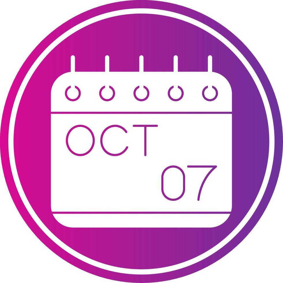 October Glyph Gradient Circle Icon vector