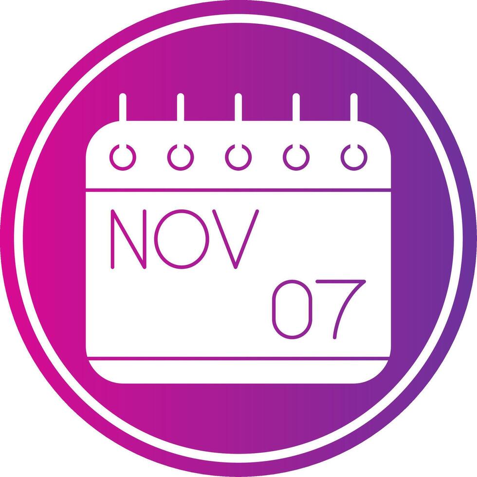 November Glyph Gradient Circle Icon vector