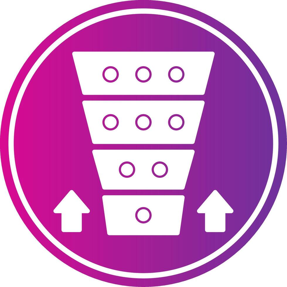 Funnel Chart Glyph Gradient Circle Icon vector