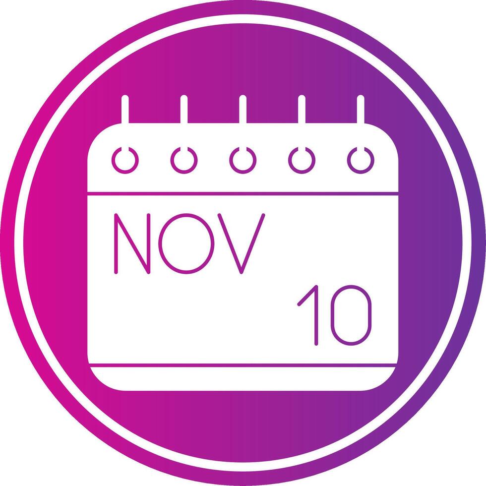 November Glyph Gradient Circle Icon vector