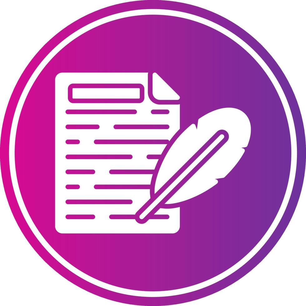Write Glyph Gradient Circle Icon vector
