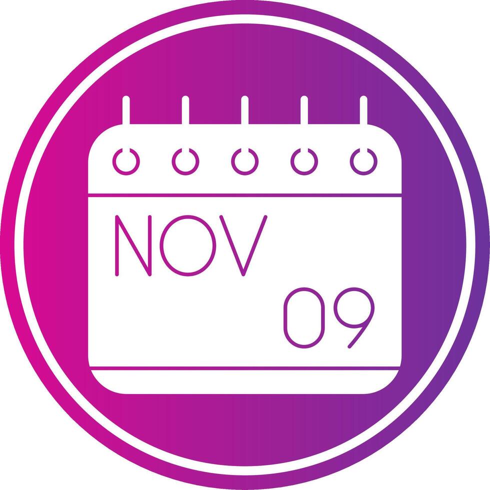 November Glyph Gradient Circle Icon vector