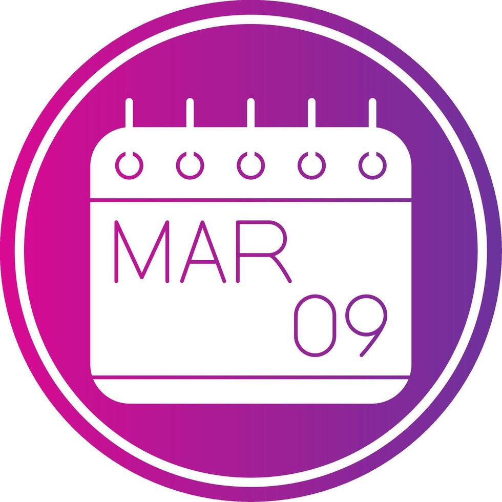 March Glyph Gradient Circle Icon vector