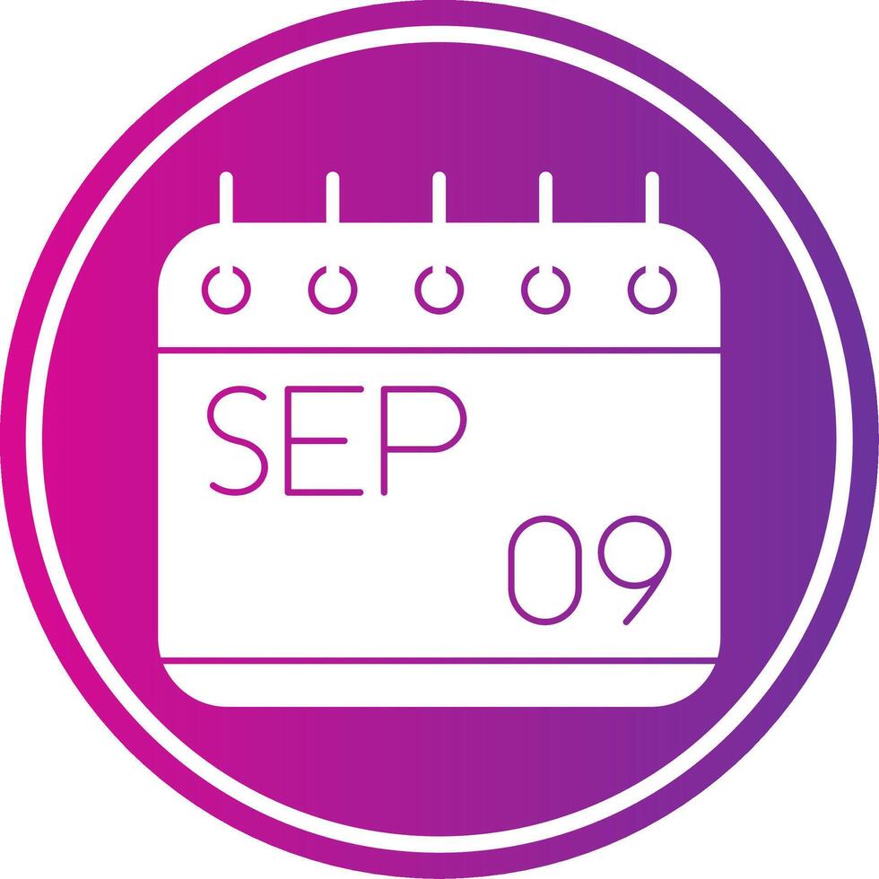 September Glyph Gradient Circle Icon vector