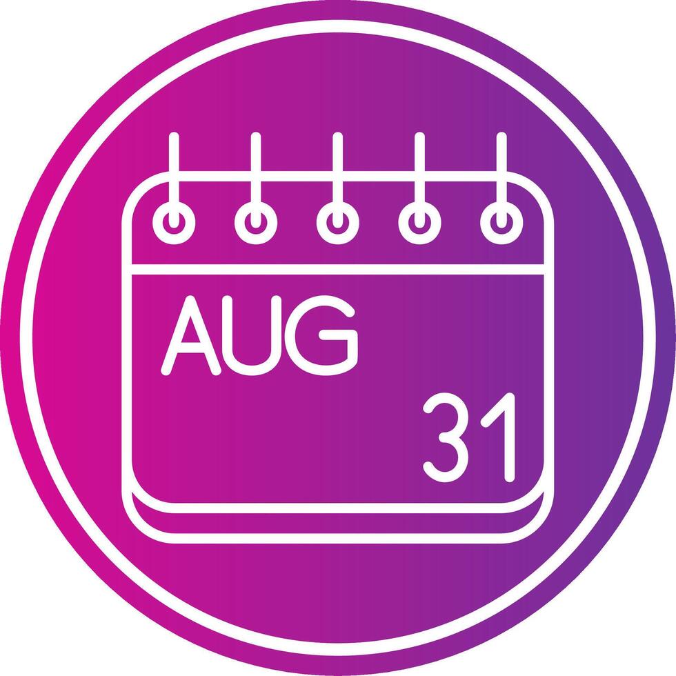 August Line Gradient Circle Icon vector
