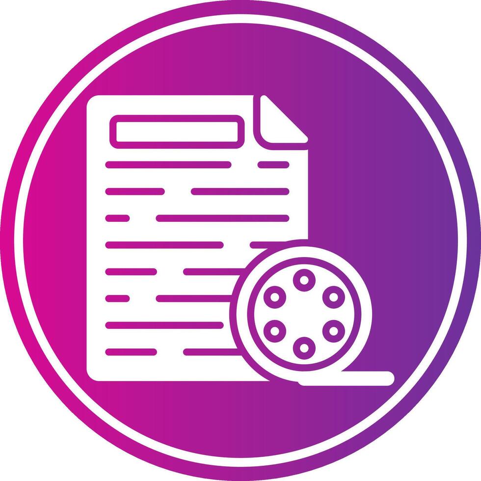 Transcript Glyph Gradient Circle Icon vector