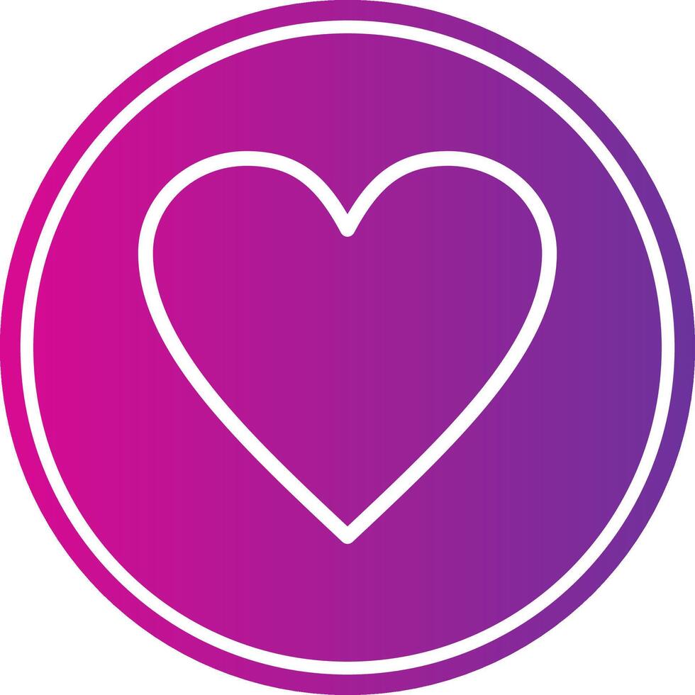 Heart Line Gradient Circle Icon vector