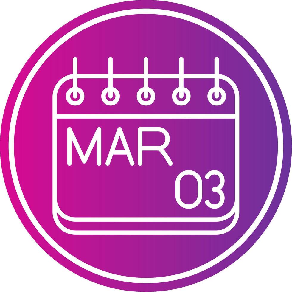 March Line Gradient Circle Icon vector