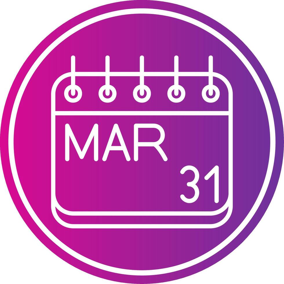March Line Gradient Circle Icon vector