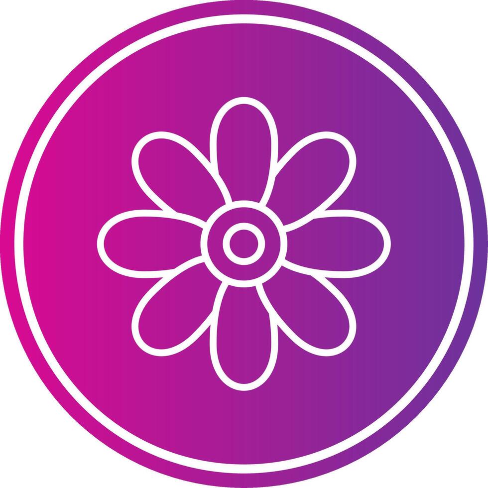 Chamomile Line Gradient Circle Icon vector
