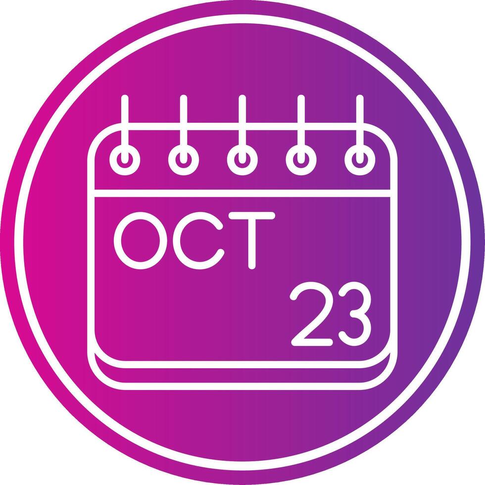 October Line Gradient Circle Icon vector