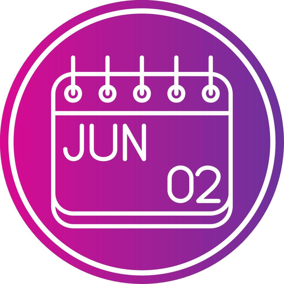 June Line Gradient Circle Icon vector