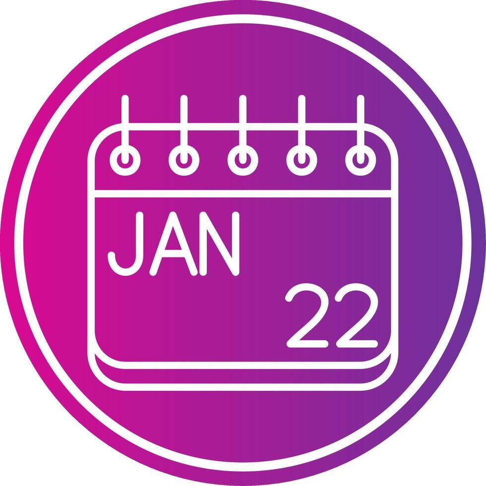 January Line Gradient Circle Icon vector
