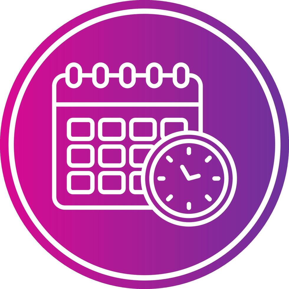 Deadline Line Gradient Circle Icon vector