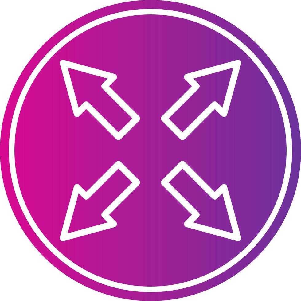 Maximize Line Gradient Circle Icon vector
