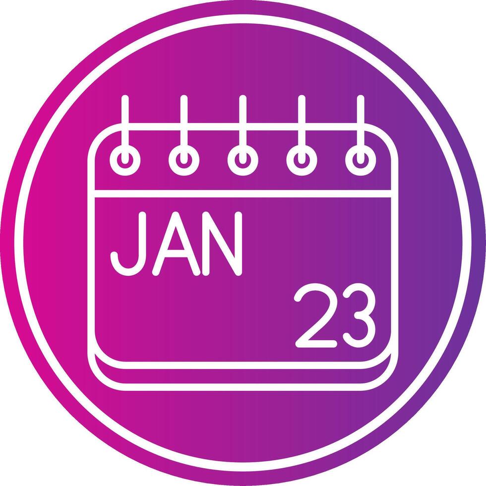 January Line Gradient Circle Icon vector
