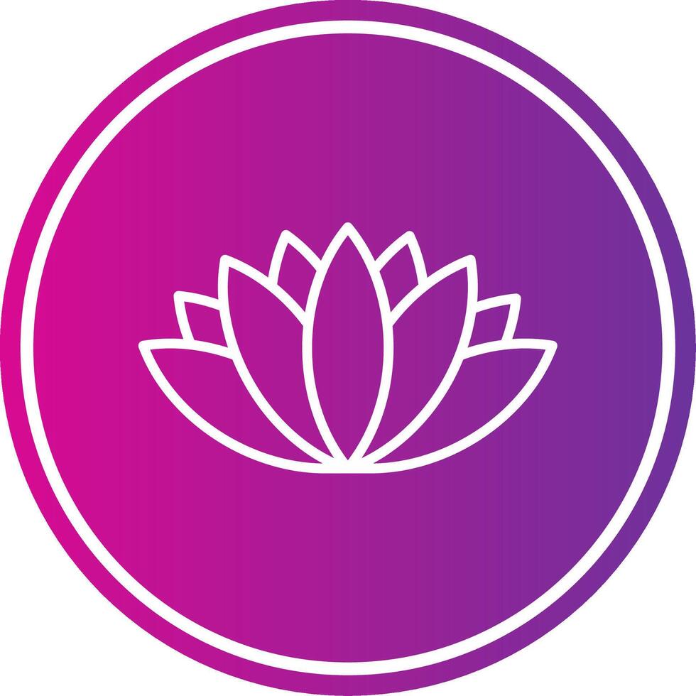 Lotus Flower Line Gradient Circle Icon vector