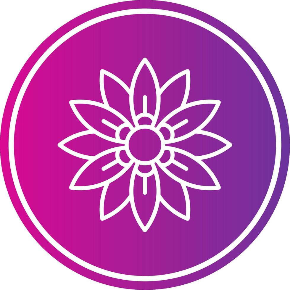 Amaryllis Line Gradient Circle Icon vector