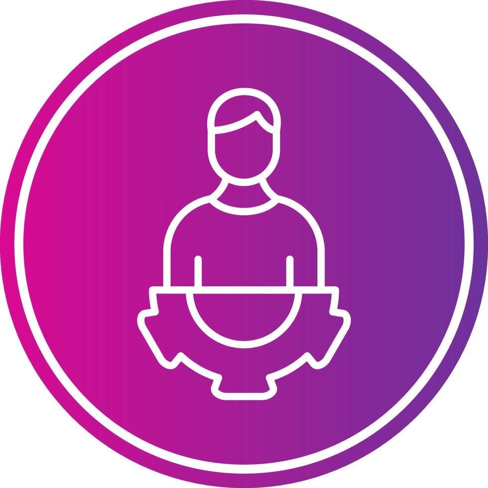 Leadership Line Gradient Circle Icon vector