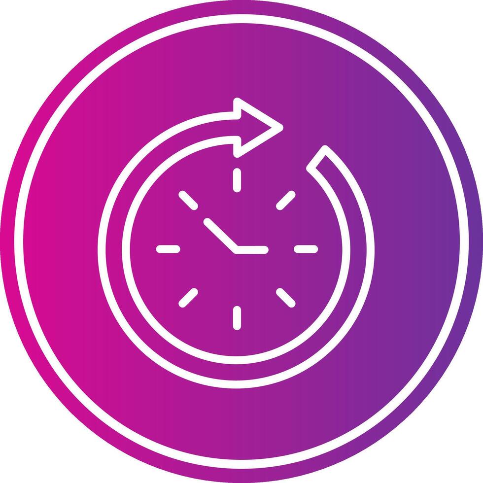 Time Management Line Gradient Circle Icon vector