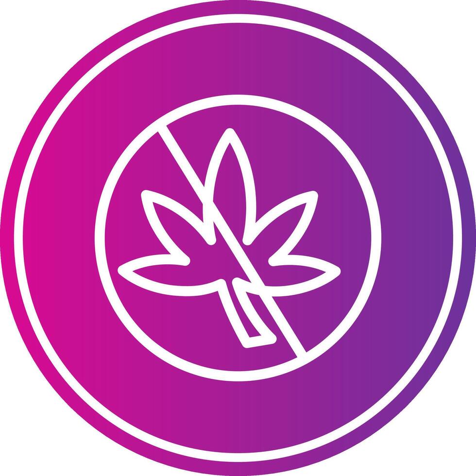 No Weed Line Gradient Circle Icon vector
