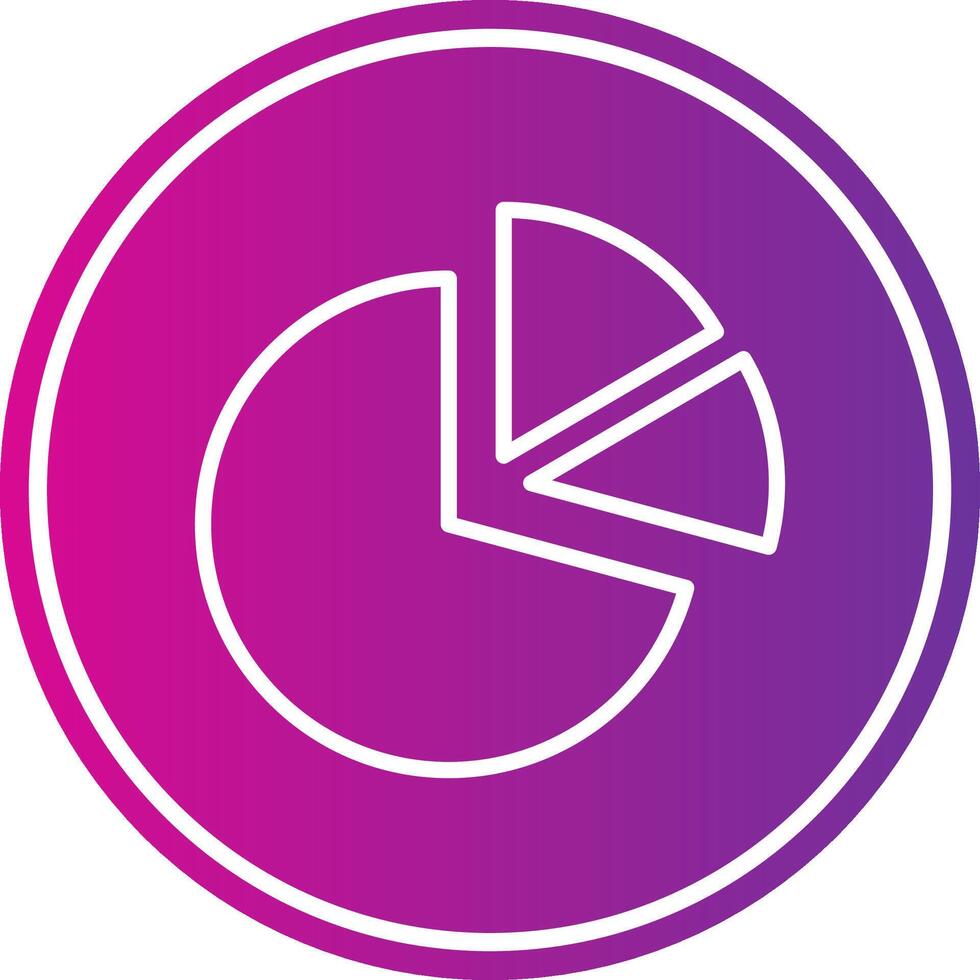 Pie Chart Line Gradient Circle Icon vector