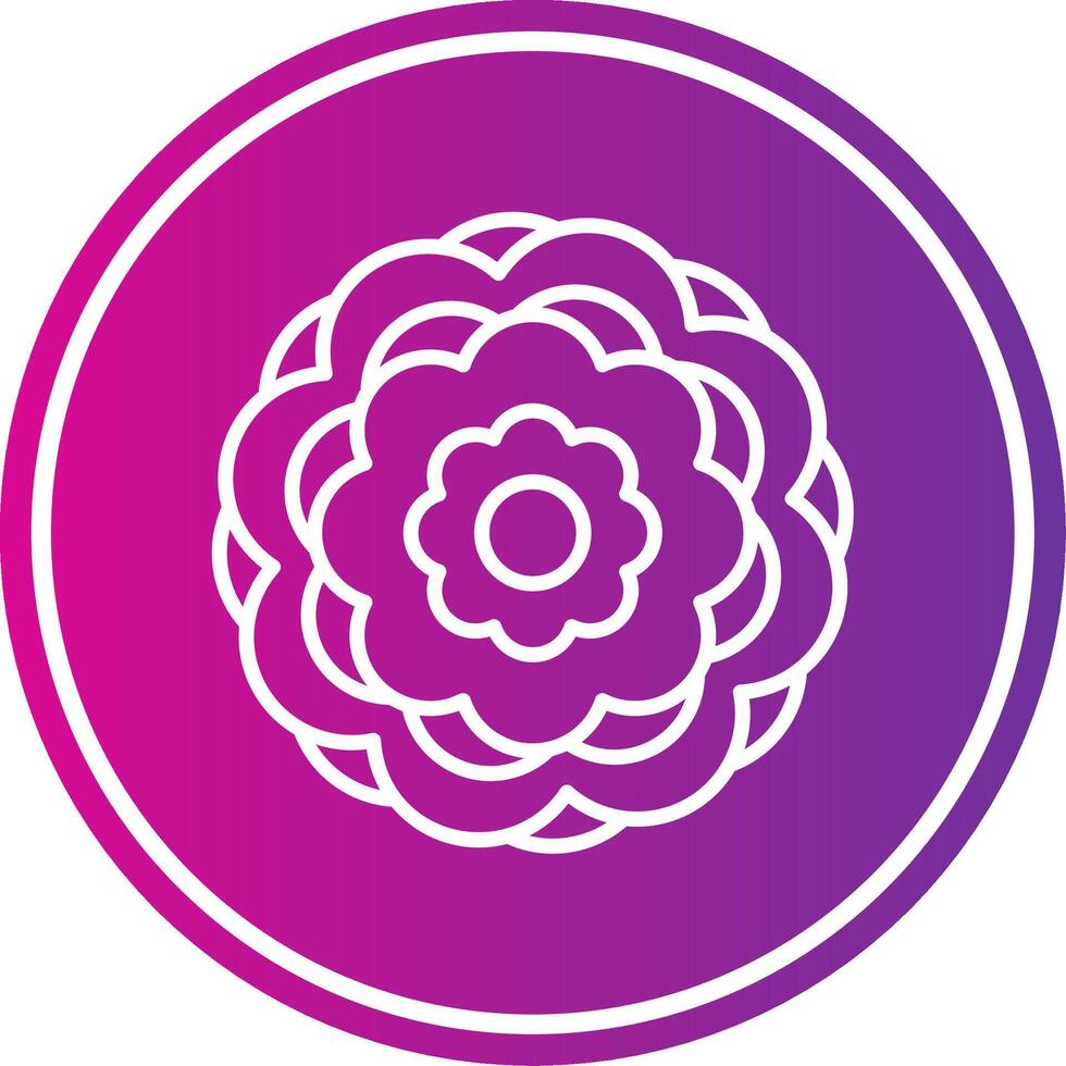 Peony Line Gradient Circle Icon vector