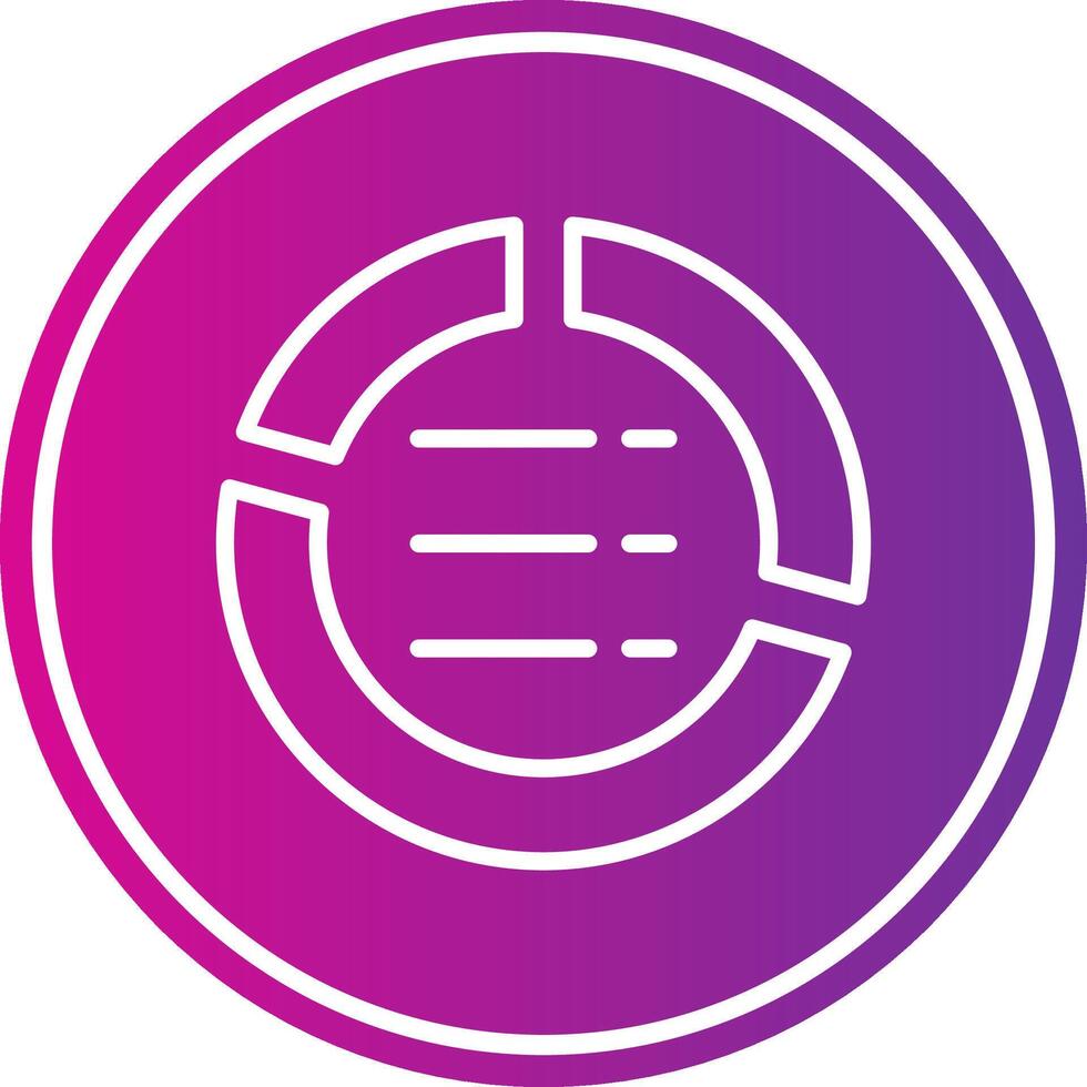 Pie Chart Line Gradient Circle Icon vector
