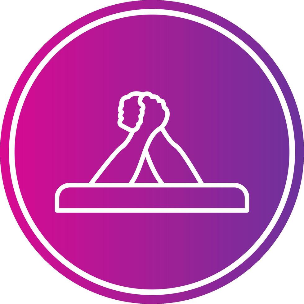 Arm Wrestling Line Gradient Circle Icon vector