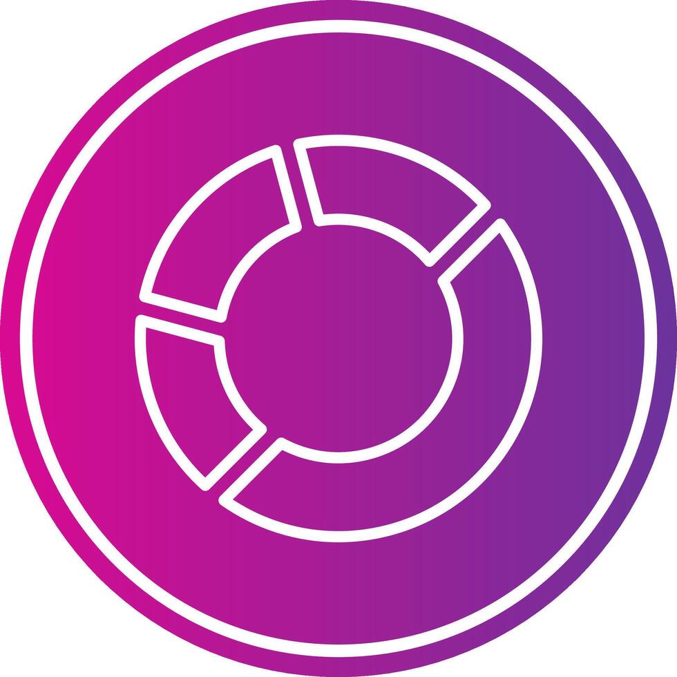Pie Chart Line Gradient Circle Icon vector