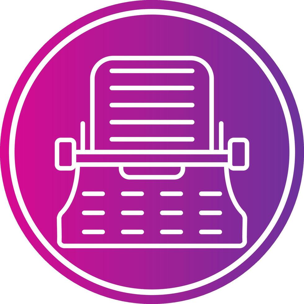 Typing Line Gradient Circle Icon vector