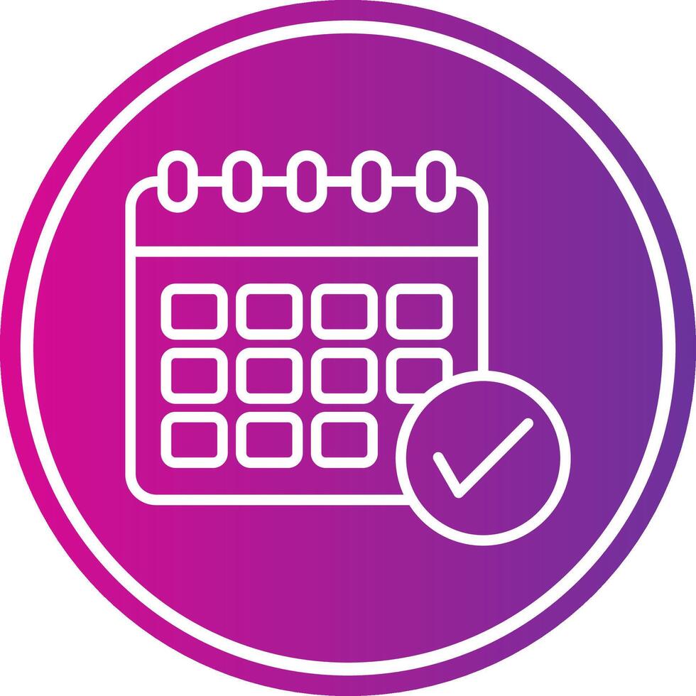 Schedule Line Gradient Circle Icon vector