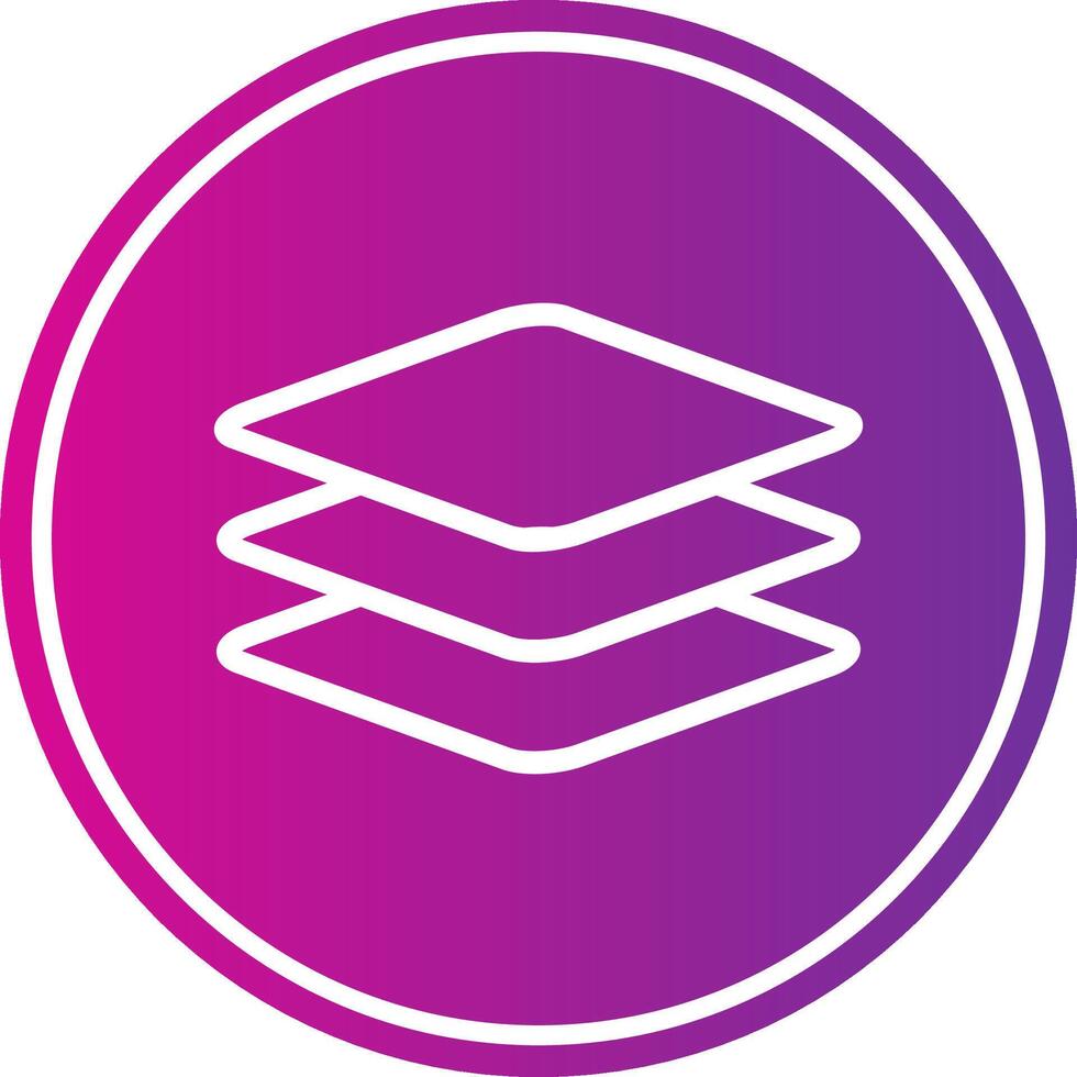 Layers Line Gradient Circle Icon vector