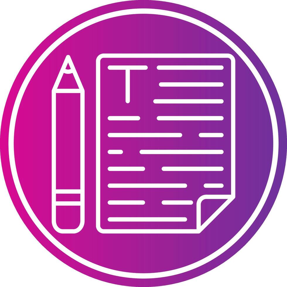 Copywriter Line Gradient Circle Icon vector