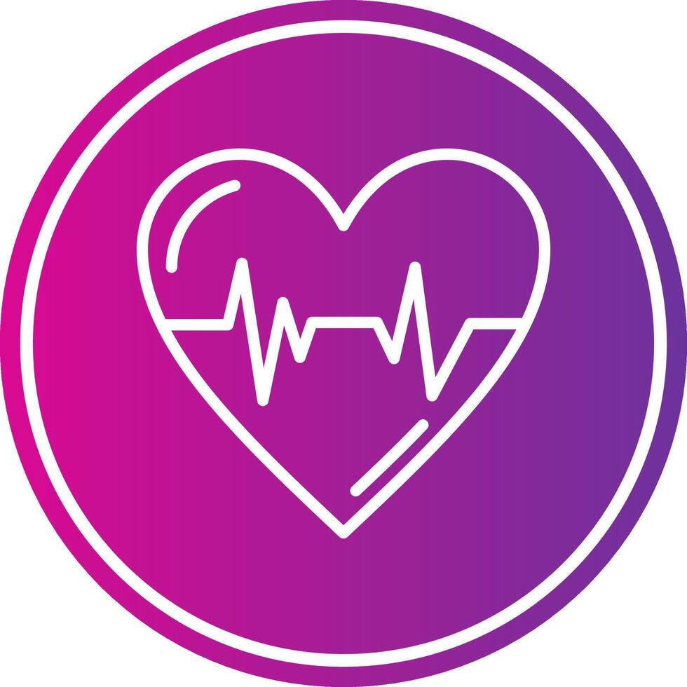 Cardiogram Line Gradient Circle Icon vector