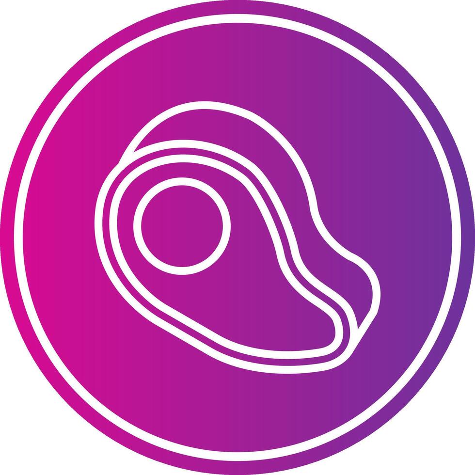 Steak Line Gradient Circle Icon vector