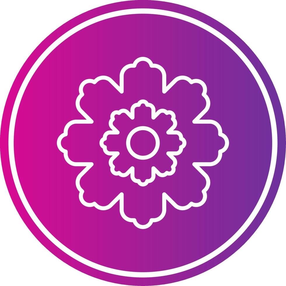 Fringed Dianthus Line Gradient Circle Icon vector