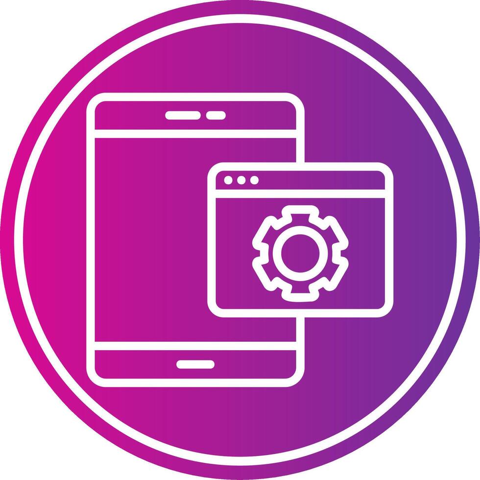 Web Optimization Line Gradient Circle Icon vector