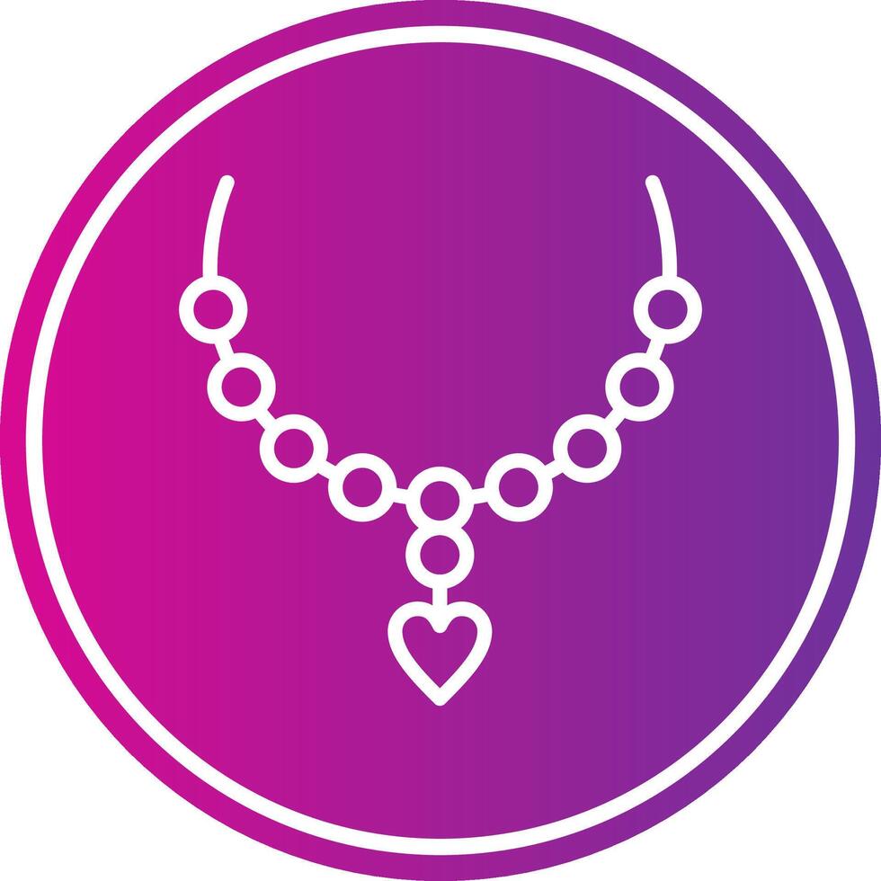 Necklace Line Gradient Circle Icon vector