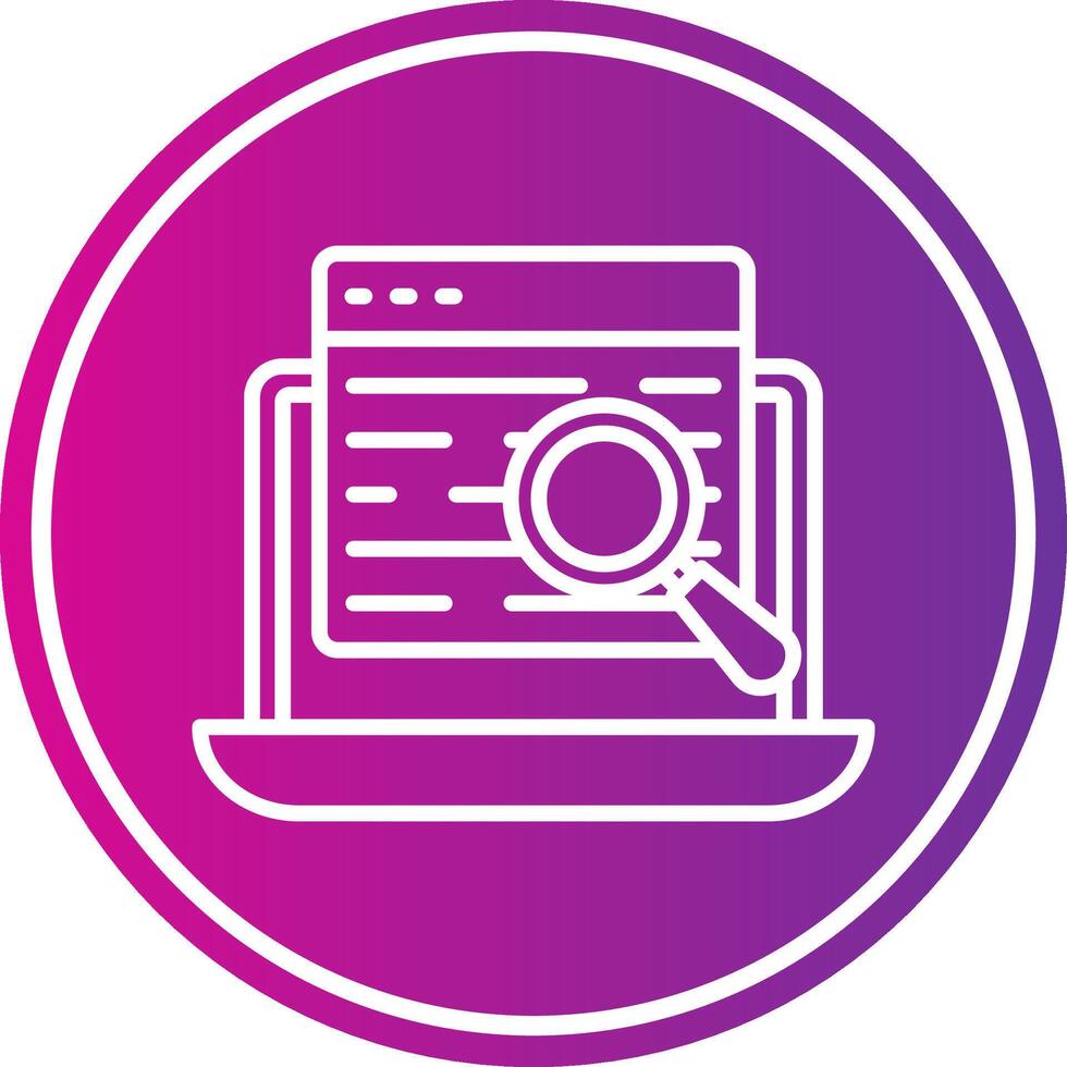 Search Data Line Gradient Circle Icon vector