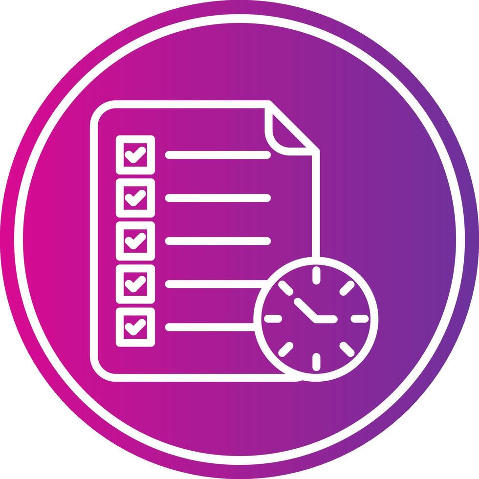 Checklist Line Gradient Circle Icon vector