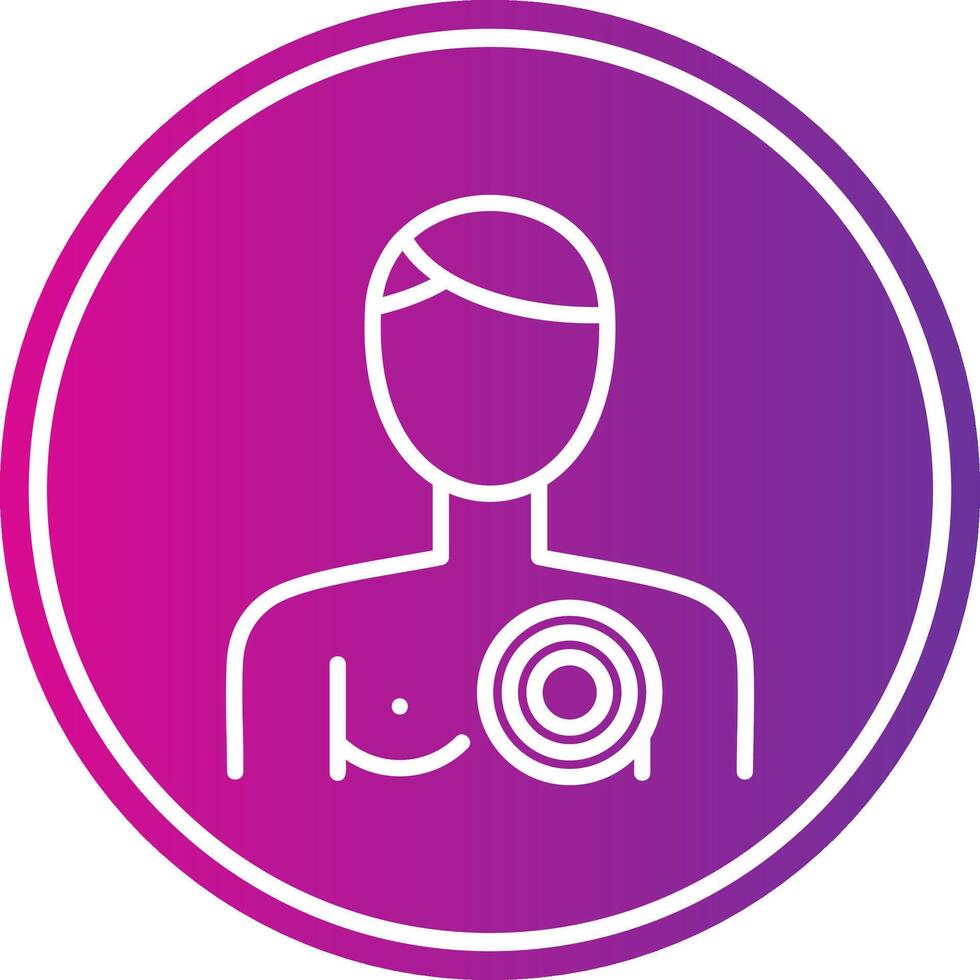 Chest Pain Line Gradient Circle Icon vector