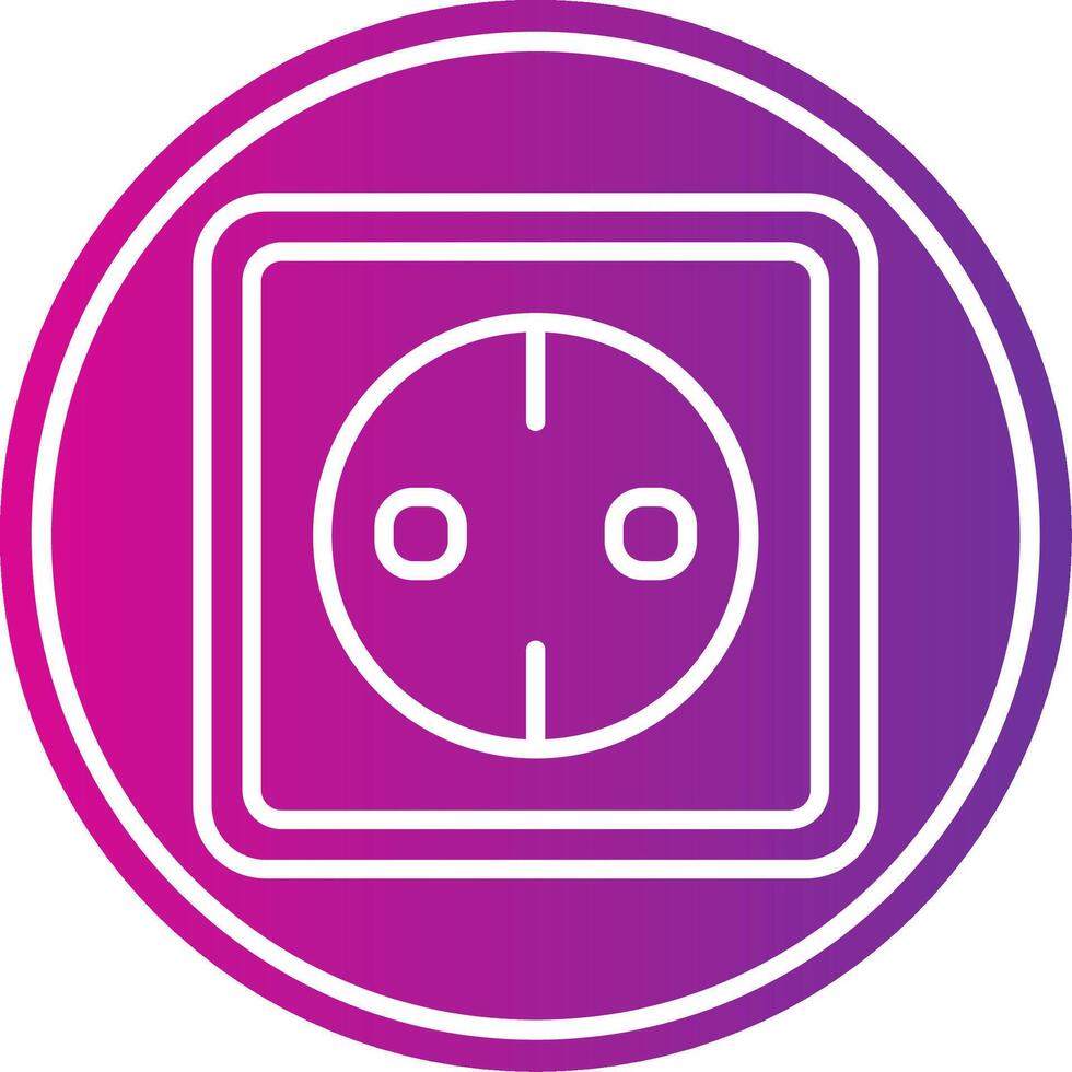 socket Line Gradient Circle Icon vector