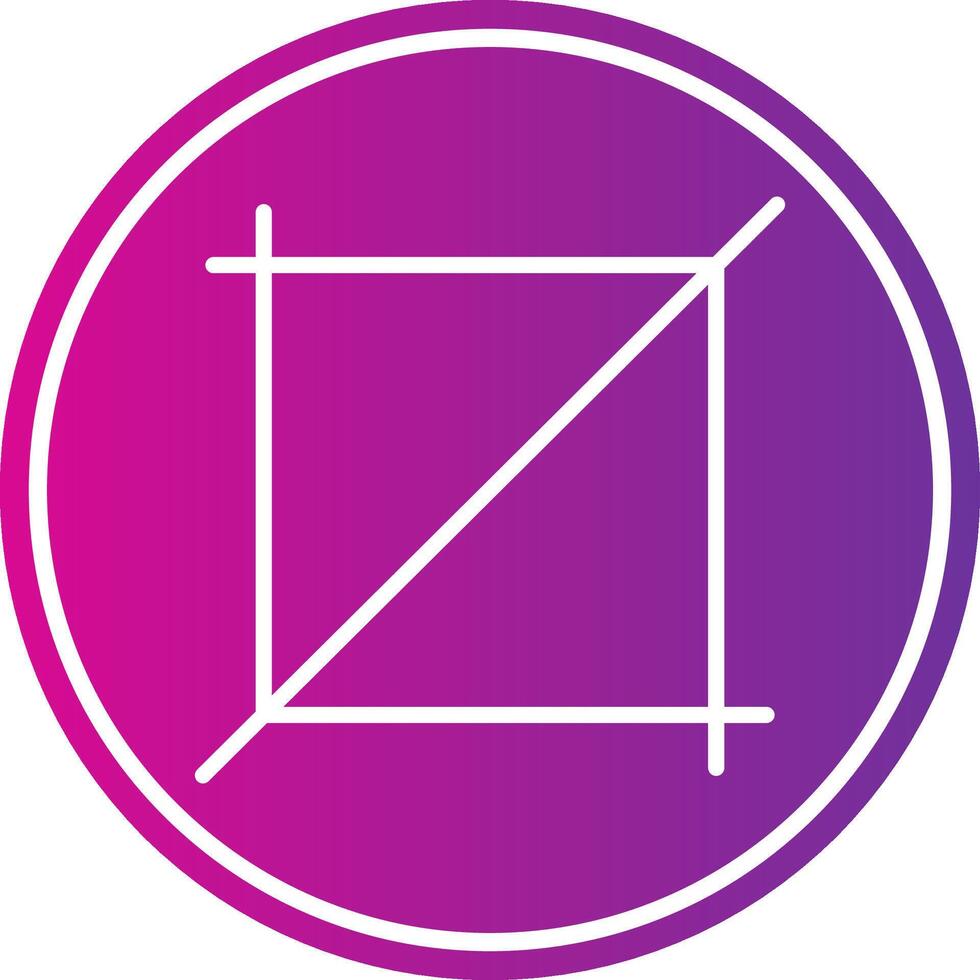 Crop Line Gradient Circle Icon vector