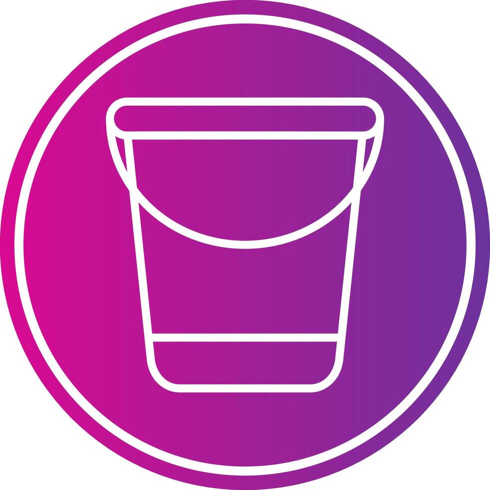 Water Bucket Line Gradient Circle Icon vector