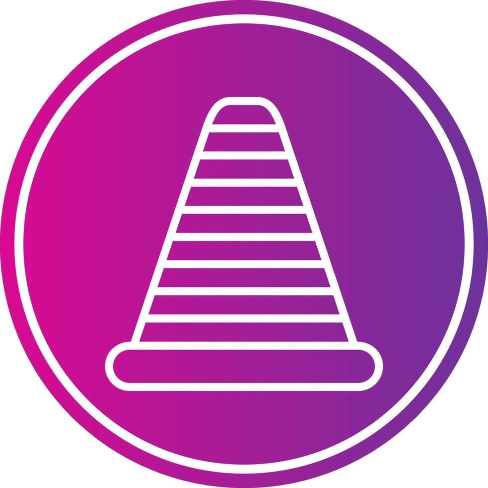 Traffic Cone Line Gradient Circle Icon vector
