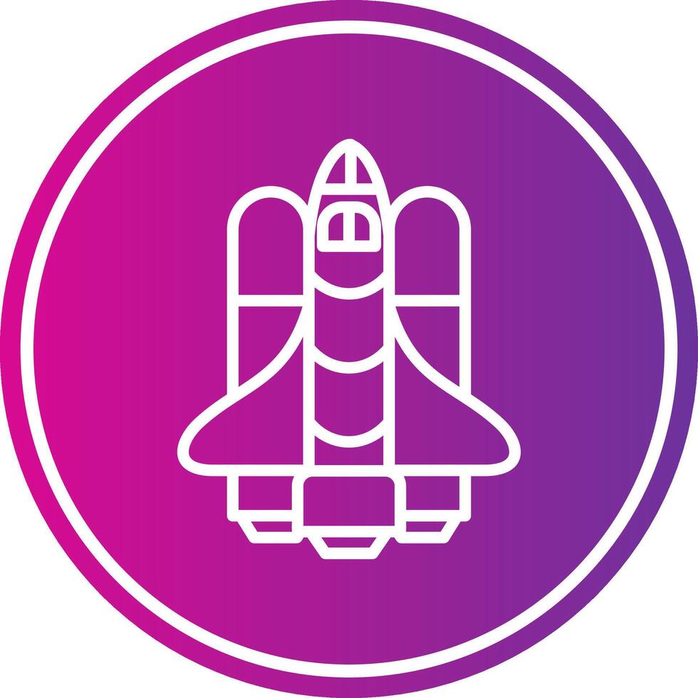 Spaceship Line Gradient Circle Icon vector