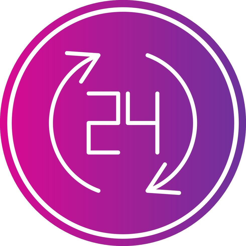 hours Line Gradient Circle Icon vector