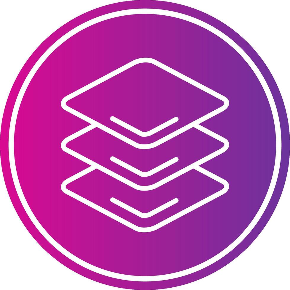 Layers Line Gradient Circle Icon vector